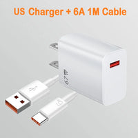 67W USB C Fast Charger Quick Charging Charger QC 3.0 USB Charger Adapter With Type C Charging Cable EU US UK Wall Power Adapter