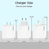 160W Multi Ports USB Charger Type C Fast Charging EU/US/UK Plug Wall Chargers 3PD 3USB Quick Charge 3.0 Universal Travel Adapter