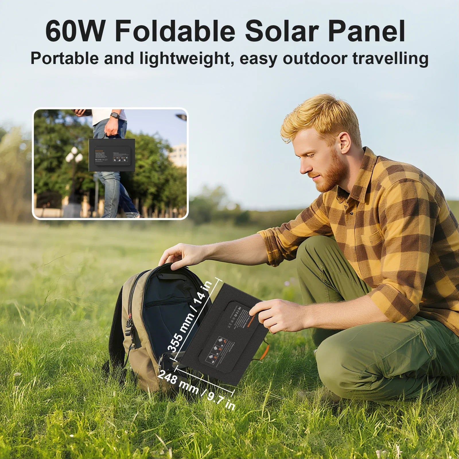 MHPOWOS Solar Battery Charger - 45W / 60W Foldable Portable Solar Panel - Gadgets