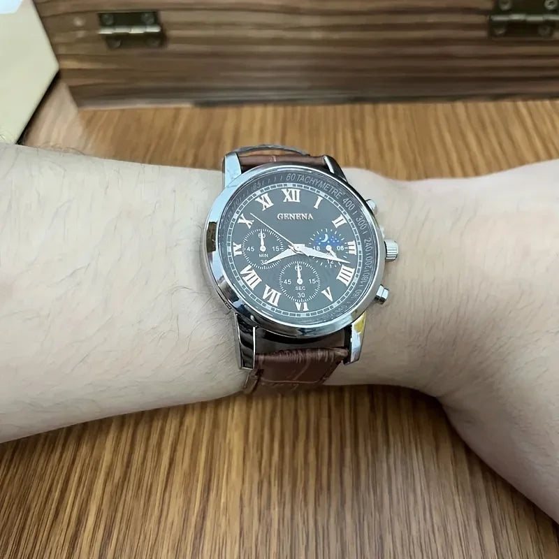 GENEVA High Quality Men's Luxury Belt Fashion Quartz Watch - Gadgets