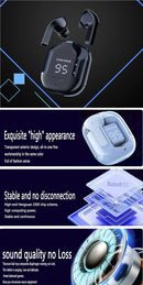 Original T2 Wireless Bluetooth Earphone Transparent HIFI Headphones LED Power Digital Display Stereo Sound Earphones for Xiaomi - Gadgets