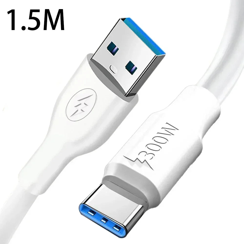 300W Super Fast Charging USB Type C Data Cable USB To Type C Data Line Fast Charger for Samsung Xiaomi Huawei Android Universal