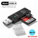 TF+SD 2-in-1 Card Reader USB 3.0/2.0 High-speed Card Readers for Tablet Laptop PC Camera Data Reading Accessories White Black - Gadgets