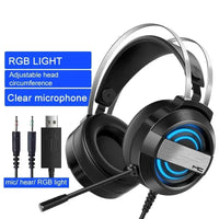 RGB Headset Gamer Wired Headset PC PS4 Gaming Headphones with HD Flexible Mic - Gadgets