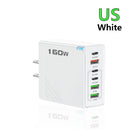 160W Multi Ports USB Charger Type C Fast Charging EU/US/UK Plug Wall Chargers 3PD 3USB Quick Charge 3.0 Universal Travel Adapter