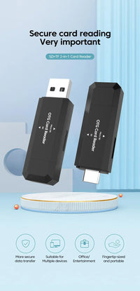 2-in-1 USB Card Reader Micro SD TF Memory Card Reader USB2.0 High Speed Transfer Cardreader Adapter For PC Laptop Accessories - Gadgets