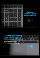 Technova 15.6-inch laptop with full-size backlit numeric keypad and fingerprint sensor