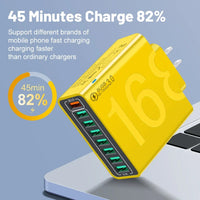 Total 150W 8 Ports USB Charger Fast Charging Phone Charger Adapter For iPhone Samsung Xiaomi 14 15 Quick Charge 3.0 Wall Charger
