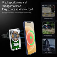 Magnetic Car Wireless Charger Mount for iPhone 12-15 Pro Max Mini - Gadgets