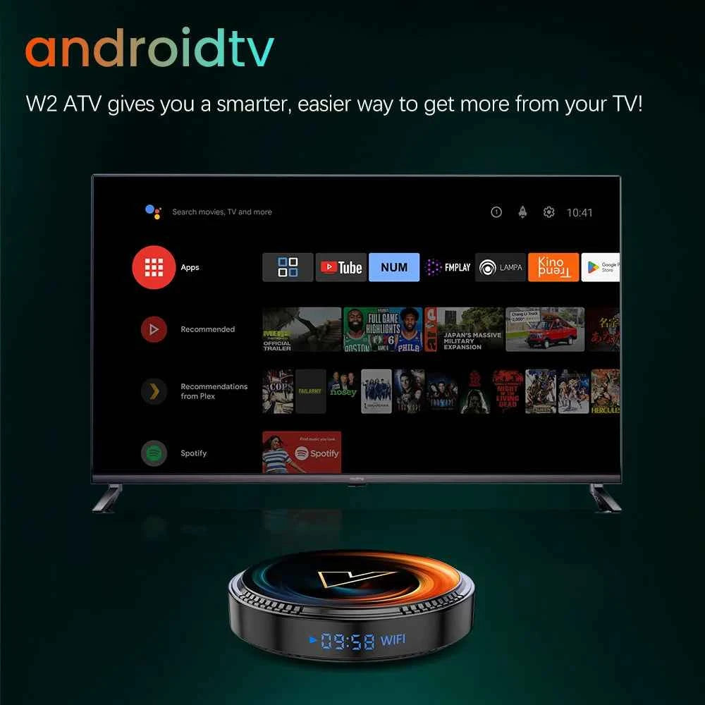 W2 ATV androidtv 11.0 Smart TV Box Amlogic S905W2 Support Google Voice Input 8K Video 4K 60fps AV1 Dual Wifi BT4.0 Media Player