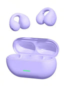 T75 Bluetooth 5.3 Clip-On Wireless Earphones in-ear headset, purple, with charging case by Technova