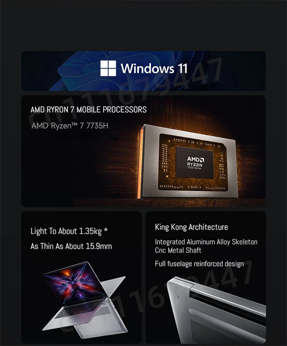 Xiaomi REDMI Book 14" / 16" – AMD Ryzen 7 7735H or Ryzen 5 | 16GB DDR5 | 512GB SSD | 1920×1200 | Windows 11