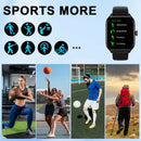 2.01-inch Bluetooth Calling Smartwatch with black strap, fitness and sports watch showcasing sport mode menu