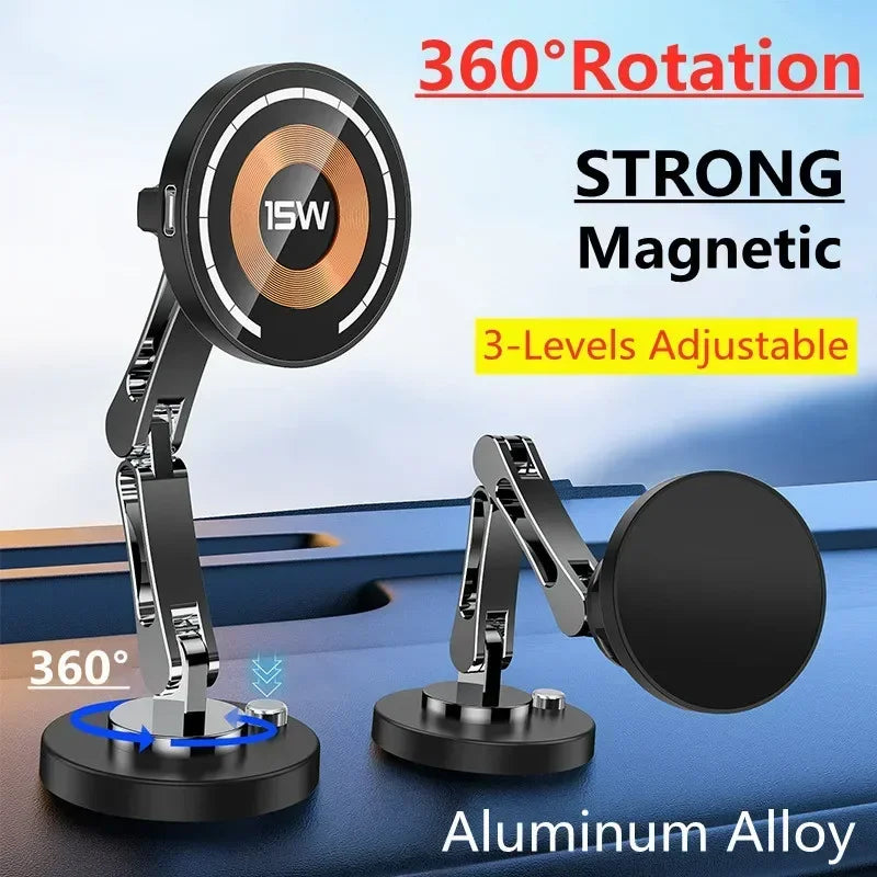Magnetic Wireless Car Charger Stand for iPhone 15/14/13/12