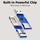 TF+SD 2-in-1 Card Reader USB 3.0/2.0 High-speed Card Readers for Tablet Laptop PC Camera Data Reading Accessories White Black - Gadgets