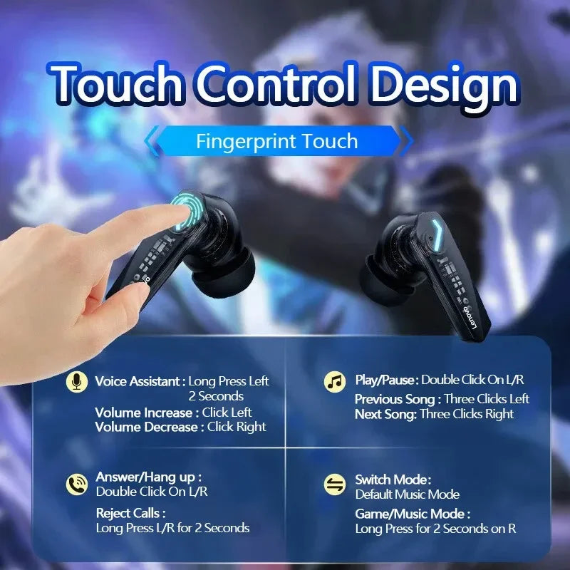 Choice Lenovo GM2 Pro TWS Wireless Headphones Earphone Bluetooth-compatible 5.3 Waterproof Headset with Mic for Xiaomi iPhone - Gadgets