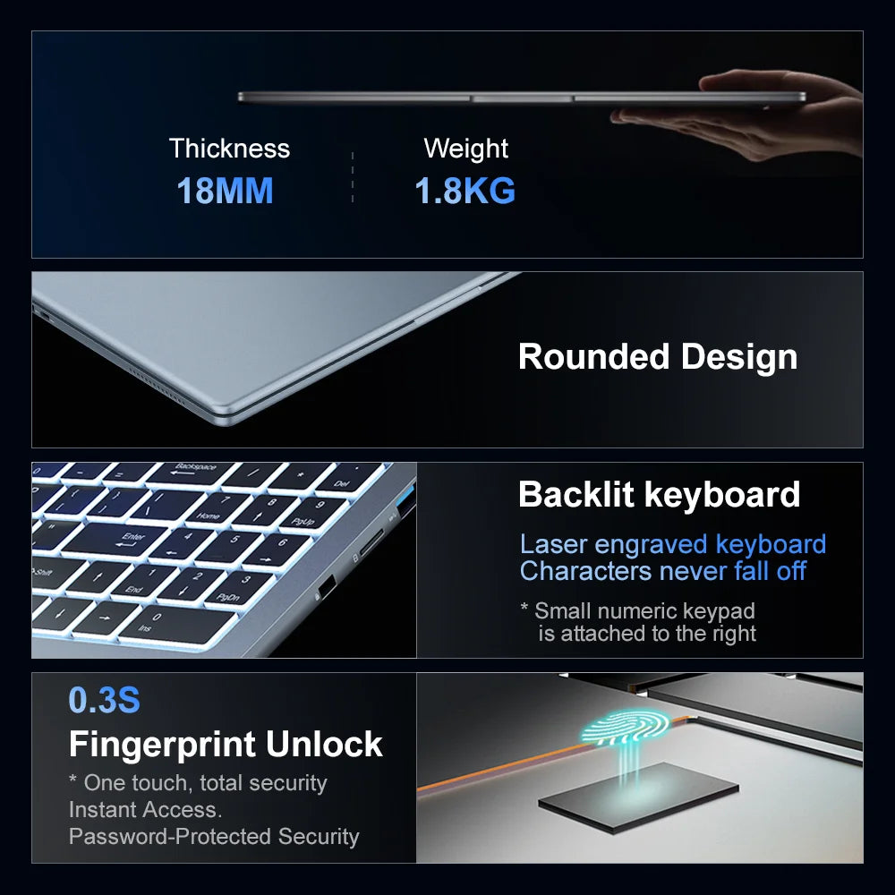 Ninkear N16Pro 16" — Intel Core i7, 2.5K 120Hz, 16GB RAM, 1TB SSD — product image 4