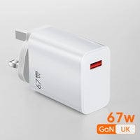 67W USB C Fast Charger Quick Charging Charger QC 3.0 USB Charger Adapter With Type C Charging Cable EU US UK Wall Power Adapter