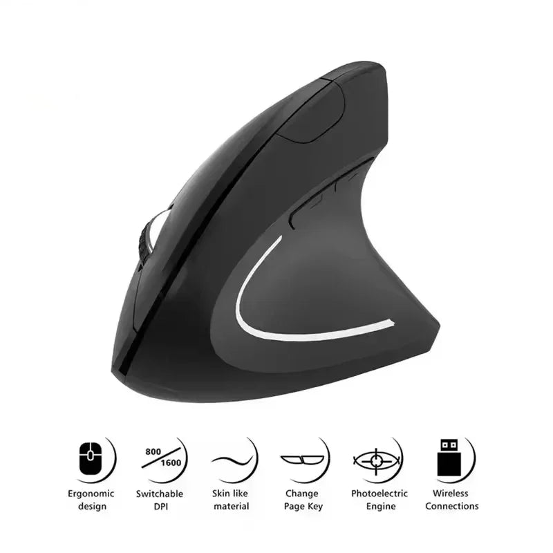 Wireless Vertical Ergonomic Mouse with Adjustable DPI