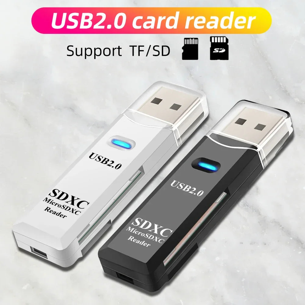 2 in 1 Card Reader USB 2.0 to SD Micro SD TF Card Reader for PC Laptop Accessories Smart Memory Card Reader Multi-card SD 카드 리더 - Gadgets