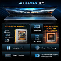 ACEKAMAS 15.6" Gaming Laptop — Intel Core i9-10980HK, 16GB DDR4, 1TB SSD — product image 2