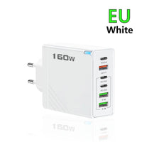 160W Multi Ports USB Charger Type C Fast Charging EU/US/UK Plug Wall Chargers 3PD 3USB Quick Charge 3.0 Universal Travel Adapter