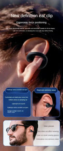 Technova T75 Bluetooth 5.3 clip-on wireless earphones, black sport headset worn on ear