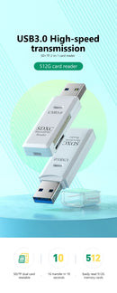 2 in 1 USB 3.0 Card Reader Micro TF sd card Reader usb adapter High Speed Cardreader TF Memory card For PC Laptop Accessories - Gadgets