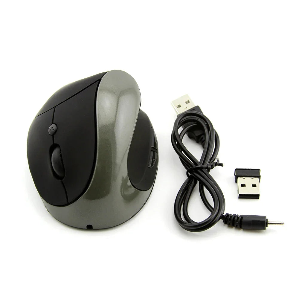 PloutoRich Wireless Vertical Mouse - Ergonomic Rechargeable Design - Gadgets