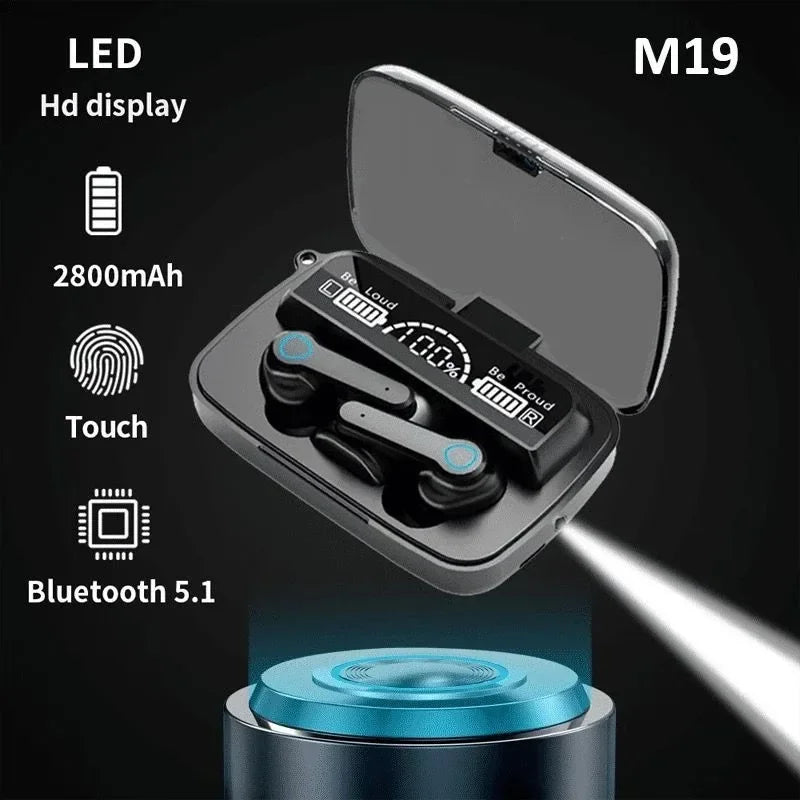 M19 Headset TWS Earphone with Touch Control and LED Display