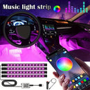 LED Car Music Light Strip - 48 LEDs USB Smart Bluetooth Control - Gadgets