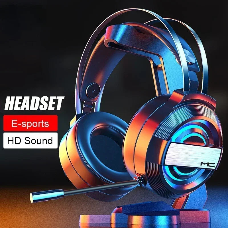 RGB Headset Gamer Wired Headset PC PS4 Gaming Headphones with HD Flexible Mic