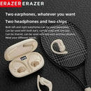 ERAZER XT60 PRO Wireless In-Ear Headphones, two beige earbuds with charging case, Bluetooth 5.3.