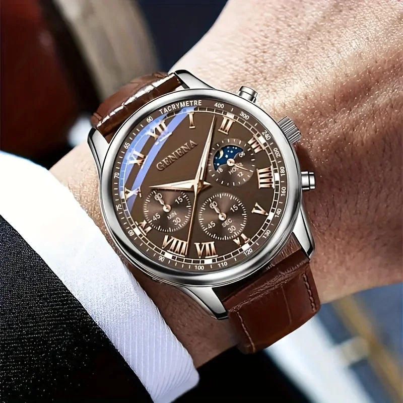 GENEVA High Quality Men's Luxury Belt Fashion Quartz Watch - Gadgets
