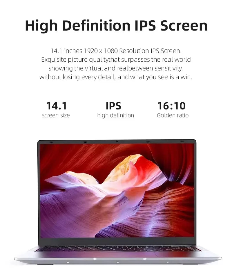 2025 Office Laptop Windows 11 Intel Atom x7 A3950 Notebook PC Gamer 12GB RAM 512GB 1TB SSD 1920*1080 Office Computer