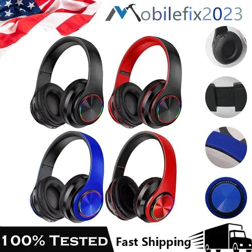Wireless On Ear Headphones with Built-in Mic and Bluetooth
