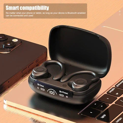 Bluetooth 5.3 Headset Wireless TWS Earphones with Ear Hook